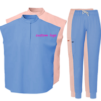 Uniformes de Enfermería para Hospital, Uniformes Médicos de Tallas Grandes, Uniformes Unisex para Salón de Belleza, Conjuntos de Pantalones Deportivos Elásticos en 4 Direcciones, Logotipo Personalizado