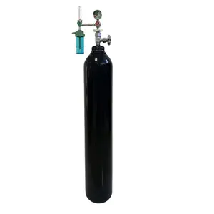 Cilindros de Gas vacíos con válvula HG-IG/WO55, color negro, 10L/ 40L/ 50L, N2/ O2/argón, QF-2