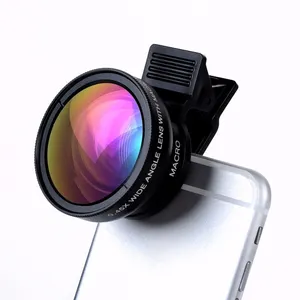 手机镜头套件 0.45x 超广角和 12.5x 超级微距镜头高清摄像机 Lentes 适用于 iPhone 手机