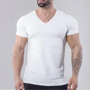 사용자 정의 새로운 디자인 자신의 운동 의류 면 스판덱스 근육 체육관 활성 착용 근육 핏 티 남성 피트니스 드라이 핏 T 셔츠