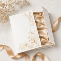 Boîte d'emballage personnalisée en matériaux recyclés, élégante, avec fermeture en ruban satiné, boîte cadeau en papier rigide pour sérum de soin de la peau