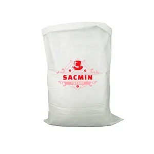 Sac de riz en plastique, sacs d'emballage en ciment de sable sacs tissés en poly PP pour engrais chimique