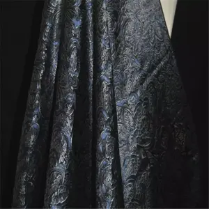 19m/m 114cm Thick Dark Color Silk Opal Fashion Design Silk Burn out Fabric for Elegant Women Dress