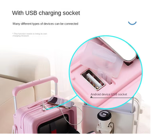 Valise à main de haute qualité ouverture avant bagages avec Port de charge USB large tige de traction sac de voyage PC voyage 20 pouces sac à roulettes - Product Image 3