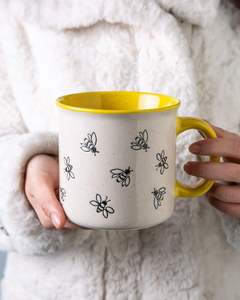 Grandes tasses à café en céramique, tasses à soupe surdimensionnées avec grande poignée pour hommes femmes papa <span class=keywords><strong>maman</strong></span>, grande <span class=keywords><strong>tasse</strong></span> avec abeilles texturées - Product Image 6