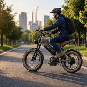 Vélo électrique de ville à pneus larges 20*4, moteur arrière, 7 vitesses, cadre en alliage d'aluminium, batterie lithium 48V18.2AH, double suspension - Product Image 6