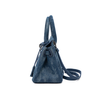 Nouveau sac à main en jean bleu classique, tendance, avec fermeture à rabat, motif uni, sacs fourre-tout de créateur pour femmes, pour le bureau