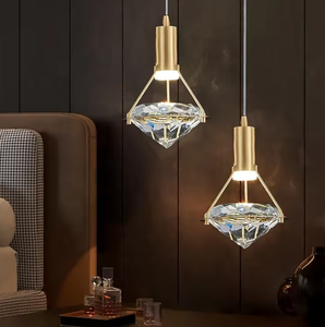 Zèle Éclairage Appel d'Offres Moderne Bronze Goutte D'eau Pendentif Lumière Or Fer Cristal Pendentif Lumière - Product Image 2