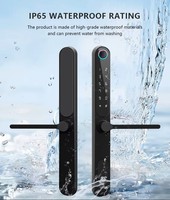 Serrure Intelligente à Empreinte Digitale en Alliage d'Aluminium, Étanche, pour Porte Coulissante de Terrasse Extérieure, Compatible Tuya WIFI, pour Porte en Bois et Porte d'Entrée