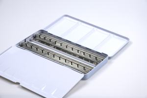 Boîte en métal bleu <span class=keywords><strong>pastel</strong></span> pour <span class=keywords><strong>palette</strong></span> de peinture, 22*11*2cm, pour pigments DIY avec fente, 48 compartiments demi-pan et pan complet, pour <span class=keywords><strong>aquarelle</strong></span>, huile et acrylique - Product Image 5