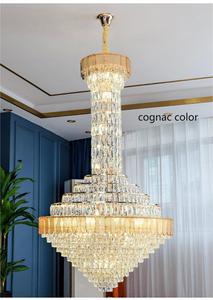 Grandi <span class=keywords><strong>lampadari</strong></span> a ciondolo in oro di cristallo grandi <span class=keywords><strong>lampadari</strong></span> <span class=keywords><strong>moderni</strong></span> di lusso per casa grande Foyer grande Hotel lampadario di cristallo per soffitti molto alti - Product Image 5