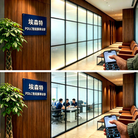 Système de cloison en verre intelligent Expert, verre intelligent PDLC opaque, design contemporain, cloison de séparation pour la maison et le bureau, cloison en verre