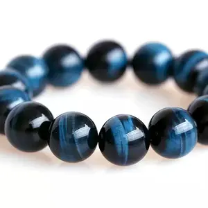 Großhandel Hochwertige reine natürliche blaue Tigerauge Edelsteine Stein perlen