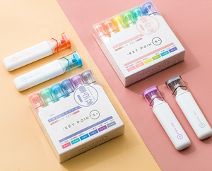 नरम सिर एकरंगा उज्ज्वल रंग बड़े-क्षमता नेत्र सुरक्षा हाइलाइटर कलम हाथ खाते मार्क कुंजी कलम - Product Image 6