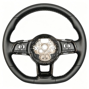 Volant en cuir personnalisé pour VW <span class=keywords><strong>Golf</strong></span> <span class=keywords><strong>R7</strong></span> 5 7.5 R MK6 MK7 Passat B8 GTI TDI Tiguan Polo CC - Product Image 1
