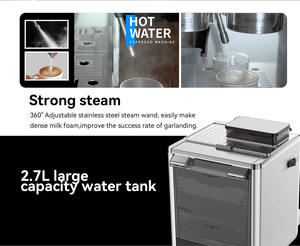 Cafetera Comercial de Doble Caldera Personalizada para Uso en Hoteles, Eléctrica, 20 Bares de Presión, 2.7L, Acero Inoxidable, con Molinillo - Product Image 4