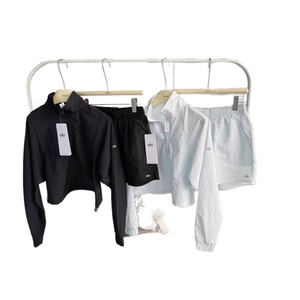 Set di Abbigliamento Casual da Donna in Nylon a 2 Pezzi per Protezione Solare, Collo Alto, Vestibilità Regolare, Lunghezza al Ginocchio, Traspirante, Sottile, per Esterni, Manica Lunga - Product Image 5