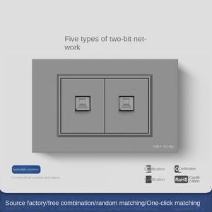 Interruptor de pared moderno, enchufe de pared, interruptor de TV y toma de teléfono RJ11, utilizado para el hogar, la oficina y hoteles. - Product Image 5