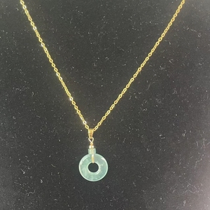 หยกธรรมชาติสีน้ำเงินหยกโดนัทจี้รูปดาวพระจันทร์ผีเสื้อสร้อยคอสไตล์จีนของขวัญสำหรับผู้หญิง - Product Image 1