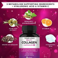 Capsules de collagène marin naturel personnalisées, complément de collagène unisexe pour adultes, soutien à la santé des articulations, anti-âge, pour les cheveux