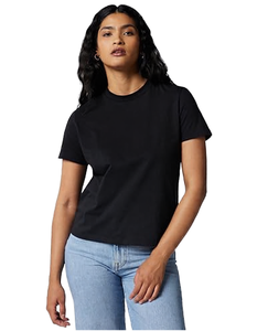 Camiseta Básica de Algodón para Mujer OEM, Camiseta de Manga Corta con Logotipo Personalizado - Product Image 1