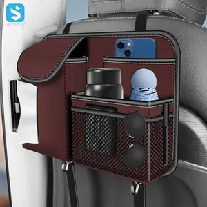 Wholesale Multifunctional Large Capacity Leather Storage Bag Car Central Control Chair Back Hanging Storage Interior Car