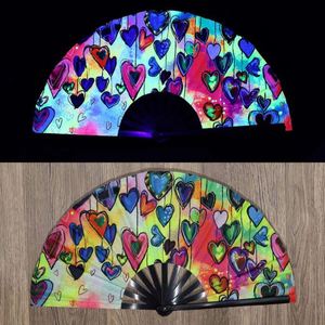 Abanicos Plegables de Bambú Negro de 33 cm (13 Pulgadas) con Logotipo Personalizado Impreso para Fiestas y Bailes - Product Image 6