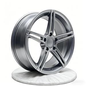 ล้อฟอร์จสีเงินด้านแบบห้าก้านคู่ พร้อมลายฉลุแบบกลึงและขอบขัดเงา 5x114.3 5x120 4x100 สำหรับ F30 - Product Image 1