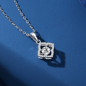 SPJ gioielli raffinati da donna rombi lessed Out Diamond Link placcato oro rosa S925 argento Sterling quattro foglie collana pendente con quadrifoglio - Product Image 4