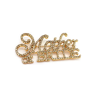 座右铭新郎/新娘定制水钻水晶字母胸针婚礼别针 - Product Image 4