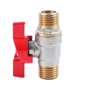 Robinet à bille manuel en laiton à double filetage mâle, haute température, pour système industriel eau/gaz DN15-DN25 - Product Image 1