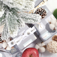 Papier d'emballage cadeau de Noël haut de gamme recyclable 80 g/m², motif festif de Noël, 50x70 cm, kraft blanc