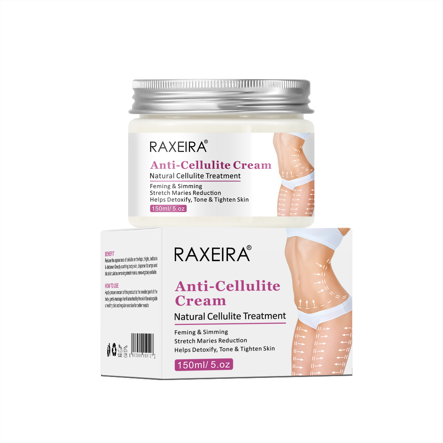 Trattamento di vendita calda crema anticellulite naturale organico sudore rassodante corpo modellante sudore grasso bruciante crema Cellulite all'ingrosso