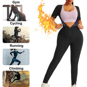 Combinaison de sport amincissante une pièce pour <span class=keywords><strong>femme</strong></span>, effet galbant et anti-transpiration, avec fermeture éclair, idéale pour le yoga et le fitness – <span class=keywords><strong>Prix</strong></span> de gros - Product Image 3