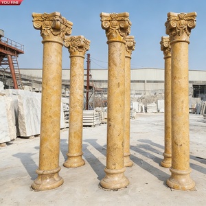 Colonnes en marbre blanc sculptées à la main YOUFINE, piliers classiques pour la décoration de villas - Product Image 4