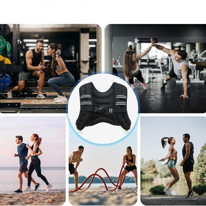 Chaleco con peso para correr y hacer ejercicio, ajustable, negro, equipo de ejercicio para adultos, chaleco de gravedad de color sólido - Product Image 4