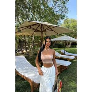 เสื้อครอปท็อปผู้หญิง ASKI DETAY ผ้าถักระบายอากาศดี ลายดอกไม้หรูหรา ทรงคอร์เซ็ท ไซส์ XS สั่งทำโลโก้ได้ แฟชั่นทันสมัย - Product Image 3