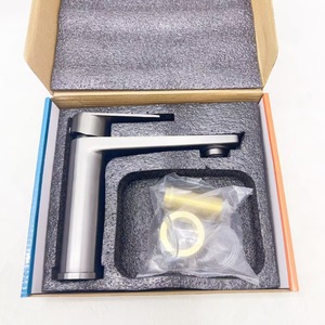 Grifo de lavabo de acero inoxidable color bronce, monomando, de un solo orificio, para montaje en encimera, con válvula mezcladora de agua fría y caliente - Product Image 5