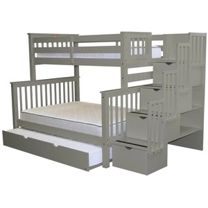 Letto a Castello in Legno Massello Smontabile per Bambini, Design Moderno e Minimalista, per Cameretta, Commercio Estero Transfrontaliero SY564 - Product Image 2