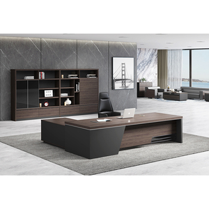 Cao cấp Walnut màu gỗ CEO Quản lý máy tính bảng góc L hình dạng sang trọng Hiện Đại Văn phòng điều hành bền dễ dàng lắp ráp - Product Image 4