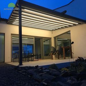 Pérgola de Aluminio de 2 Postes con Techo Retráctil de PVC Impermeable para <span class=keywords><strong>Terraza</strong></span> - Product Image 6