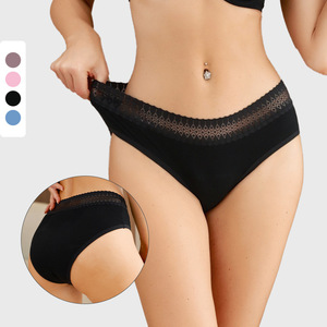 Mujer de talla grande de encaje fisiológico de punto Hipster cuatro capas a prueba de fugas para el período ropa interior cintura Sexy Pata <span class=keywords><strong>incontinencia</strong></span> - Product Image 2