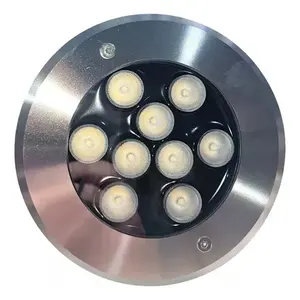Lámpara de Suelo LED Empotrada de 9W con Opciones de Luz Fría o Cálida, Iluminación de Jardín Exterior de Acero Inoxidable, Impermeable IP65, 50000 Horas - Product Image 1