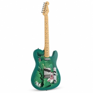Guitarra eléctrica Bullfighter D-133 con pastillas SS Single Coil, cuerpo de álamo, diapasón de arce canadiense, estampado Cream Blossom, 22 trastes, acabado brillante. - Product Image 4