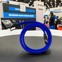 Kabel Data lurus SATA III 6Gbps untuk HDD SDD nilon kepang dengan selot pengunci yang ditargetkan untuk sistem penyimpanan kecepatan tinggi
