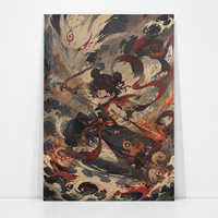 Impressions d'art personnalisées, vernis 3D, impression UV en relief, mythologie chinoise, Nezha, anime, effet texturé en relief, articles de collection
