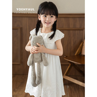 Robes décontractées pour enfants en coton brodé blanc YOEHYAUL X4547, 1 à 8 ans, fabrication sur mesure, robe pour fille de 8 ans, été