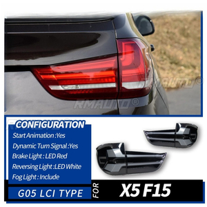 Pour BMW X5 F15 2014-2018, feux de jour à LED, feux antibrouillard étanches, ensemble de feux arrière, kit carrosserie - Product Image 3