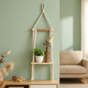 HOMLY HLPH6 Artisan Handmade Macrame Round <b>Wall</b> <b>Planter</b> | Sustainable Cotton Hanging Plant Holder with 15kg Capacity Indoor Use - Product Image 3