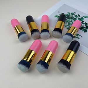 Mini Travel-Sized Vegan Cruelty-Free <b>Makeup</b> Brush Synthetic Bristles Blush Black Powder Loose Pressed Powder Brush - Product Image 1